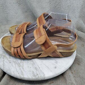 Comfortiva Shoes Womens Size 8.5 Brown Leather Pamela Strappy Slingback Sandals